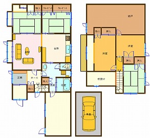 留萌市沖見町4丁目売家　間取図